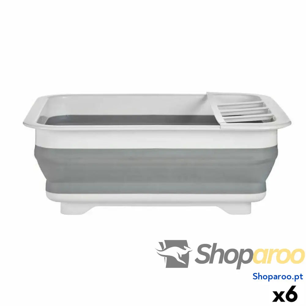 Escorredor de Cozinha Dobrável Branco Cinzento Polipropileno TPR 37,9 x 29,3 x 12 cm (6 Unidades)