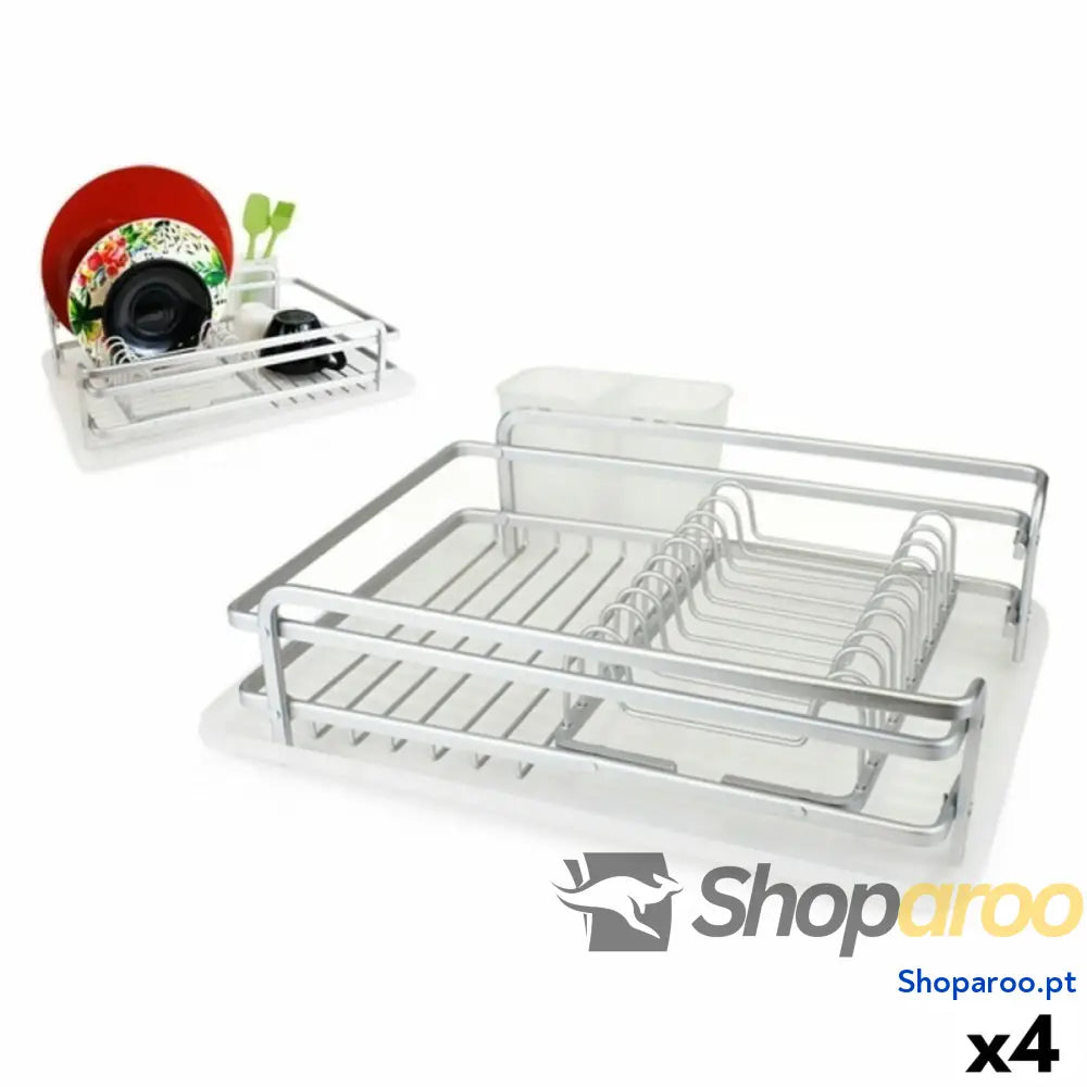 Escorredor de Louça Confortime Alluma Alumínio 43 x 32 x 12 cm (4 Unidades)