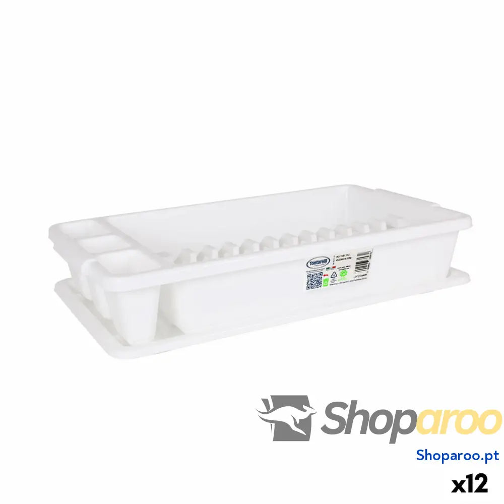 Escorredor de Louça Tontarelli Scola Plástico Branco 45 x 26 x 8,5 cm (12 Unidades)