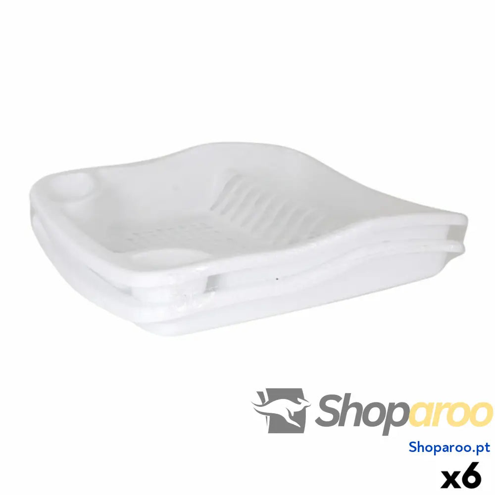 Escorredor Dem Bloom Tabuleiro Branco 40 x 39 x 9,3 cm (6 Unidades)