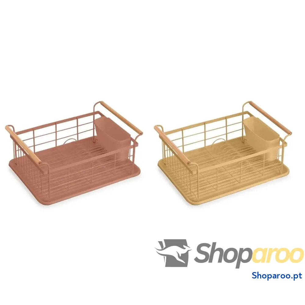 Escorredor DKD Home Decor Metal Terracota Amarelo Polipropileno (44 x 32 x 20 cm)