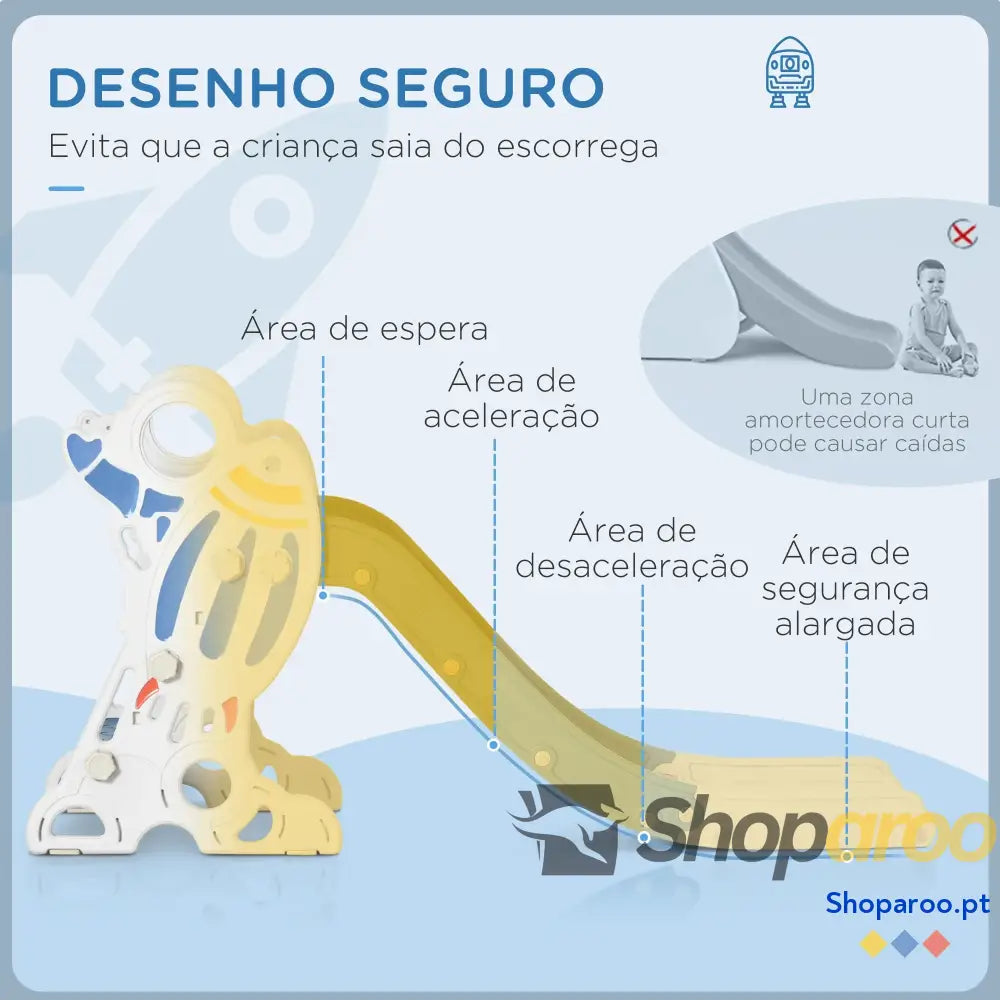 Escorrega para Crianças de 18-36 Meses Azul com Degraus Antiderrapantes