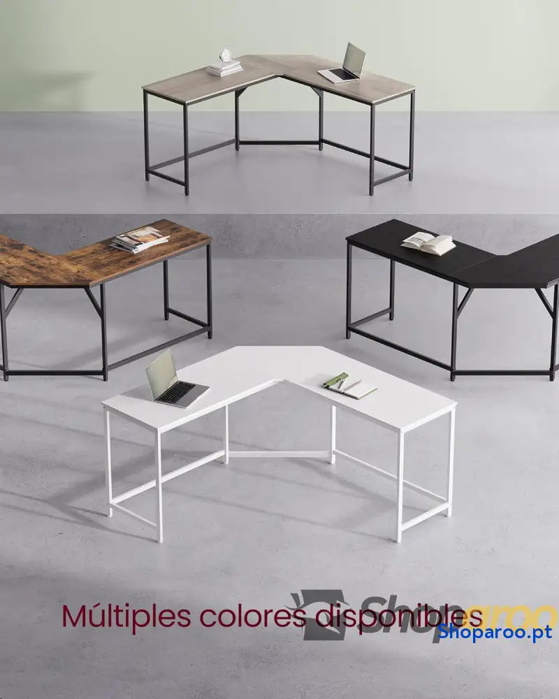 Escritório de canto mesa em forma L 149 x 76 cm economiza espaço escritório casa jogos branco Bordo LWD073W01