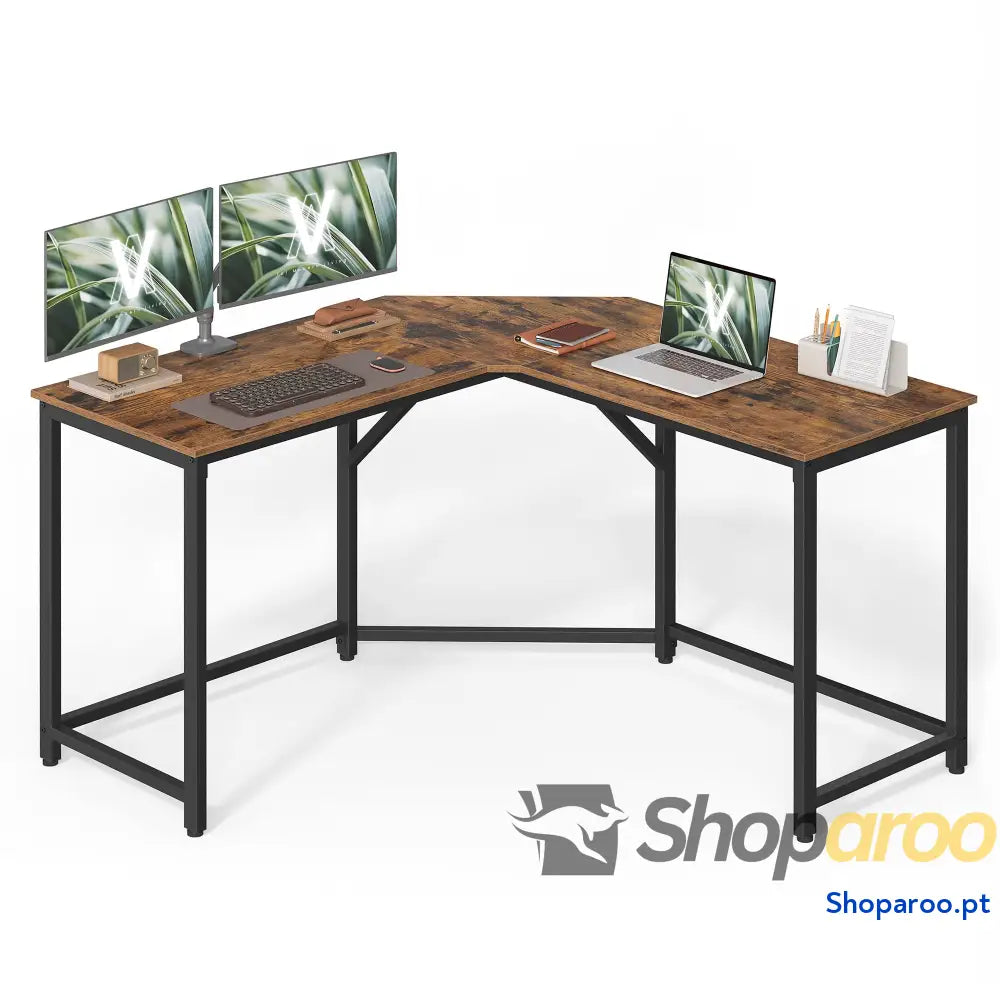 Escritório de canto mesa em forma L 149 x 76 cm economiza espaço escritório casa jogos branco Bordo LWD073W01