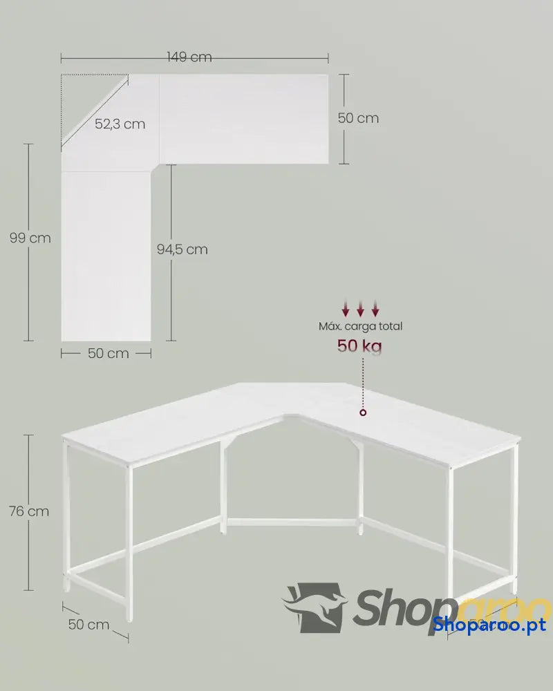 Escritório de canto mesa em forma L 149 x 76 cm economiza espaço escritório casa jogos branco Bordo LWD073W01