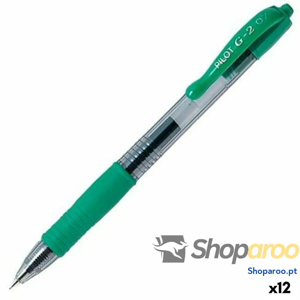 Esferográfica de gel Pilot G-2 07 Verde 0,4 mm (12 Unidades)