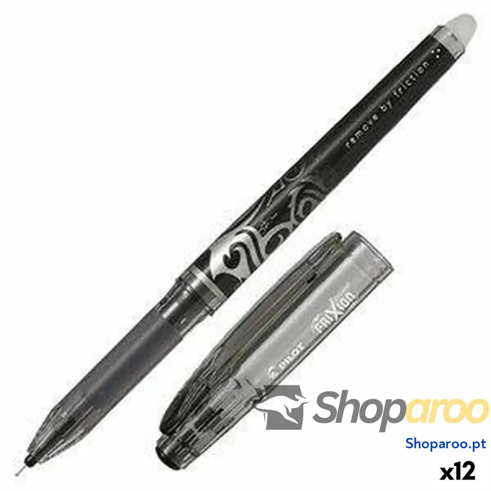 Esferográfica de tinta líquida Pilot Frixion Point Tinta apagável Preto (12 Unidades)