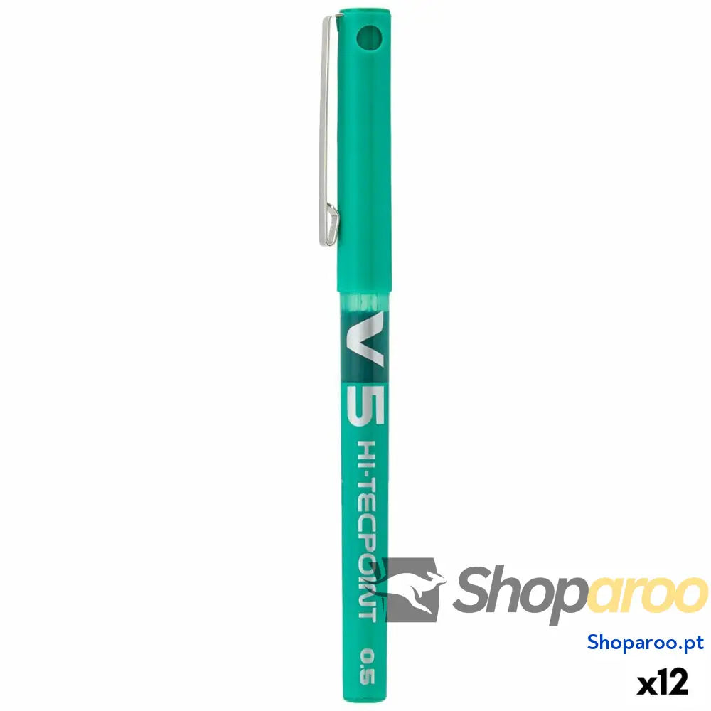 Esferográfica de tinta líquida Pilot V-5 Hi-Tecpoint Verde 0,3 mm (12 Unidades)
