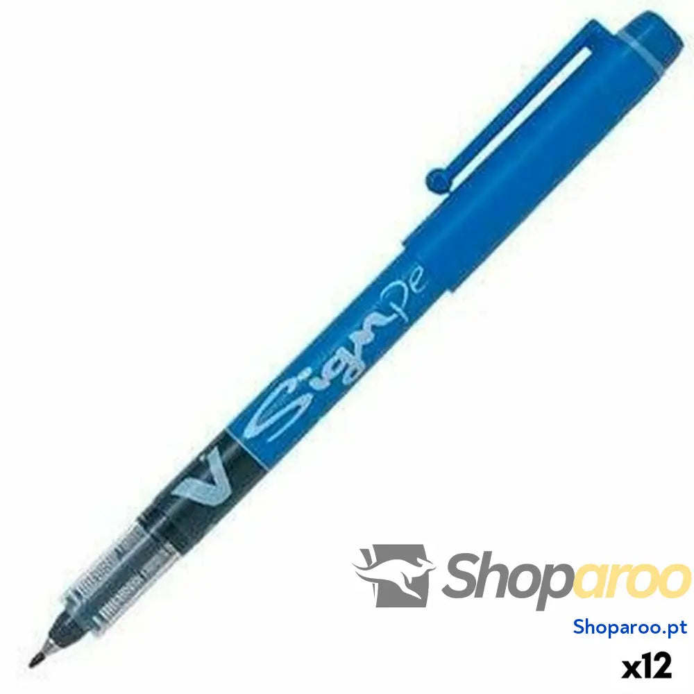 Esferográfica de tinta líquida Pilot V Sign Pen Azul 0,6 mm (12 Unidades)