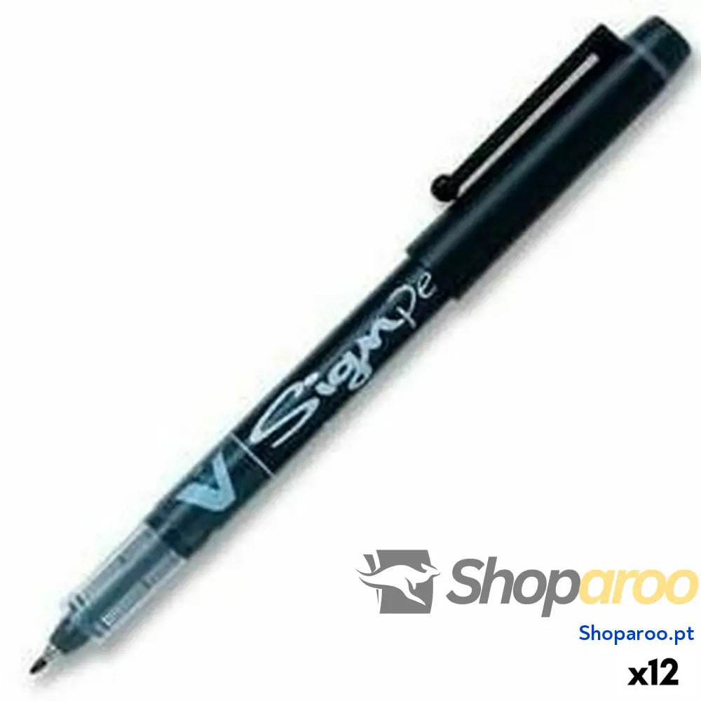 Esferográfica de tinta líquida Pilot V-Sign Preto 0,6 mm (12 Unidades)