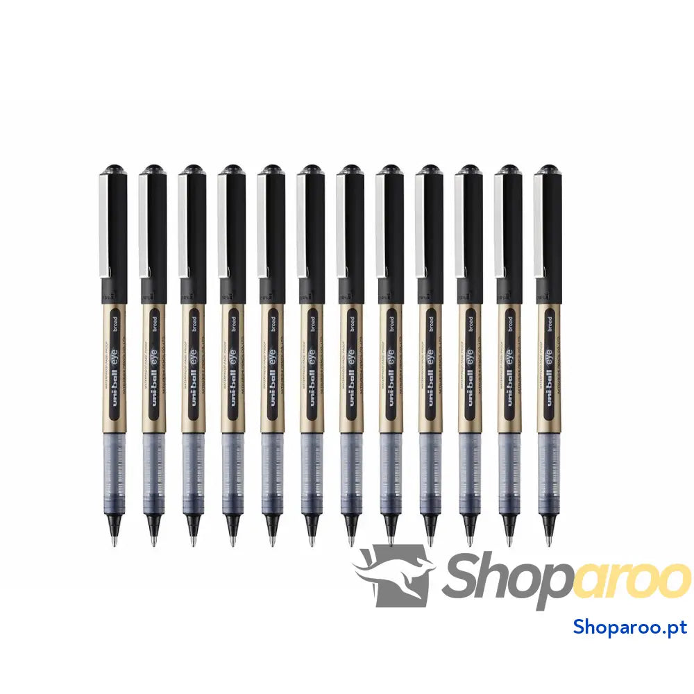 Esferográfica de tinta líquida Uni-Ball Rollerball Eye Broad UB-150 Preto 1 mm (12 Peças)