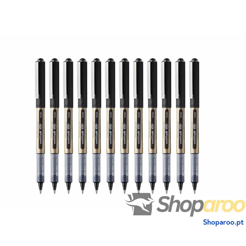 Esferográfica de tinta líquida Uni-Ball Rollerball Eye Broad UB-150 Preto 1 mm (12 Peças)