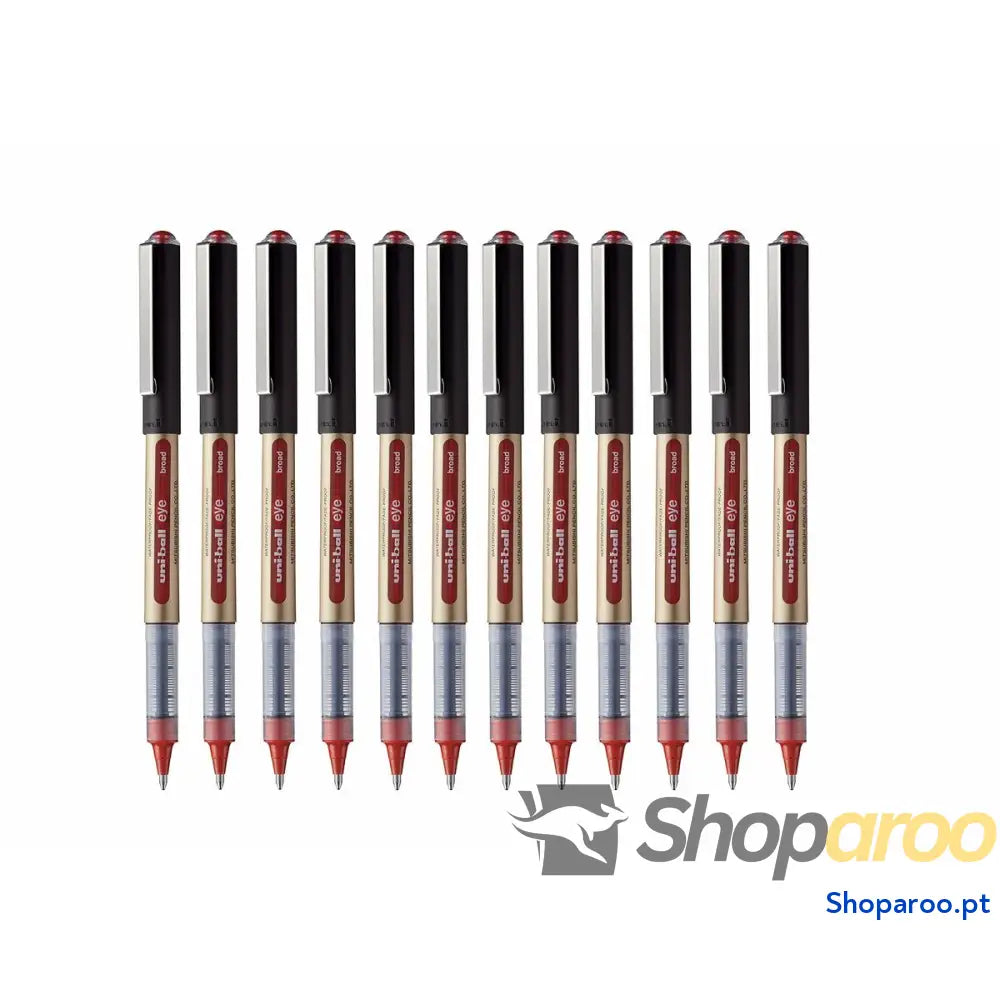 Esferográfica de tinta líquida Uni-Ball Rollerball Eye Broad UB-150 Vermelho 1 mm (12 Peças)