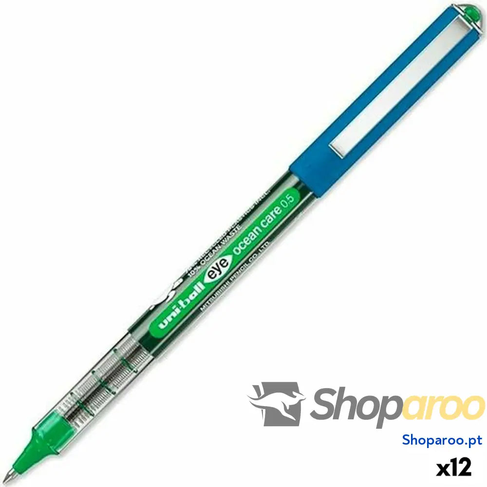 Esferográfica de tinta líquida Uni-Ball ROLLERBALL EYE OCEAN CARE 0,5 mm Verde (12 Unidades)
