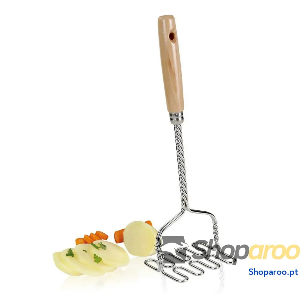 Esmagador de Batatas Metaltex Punhos de madeira (10 x 9,2 x 32,2 cm)
