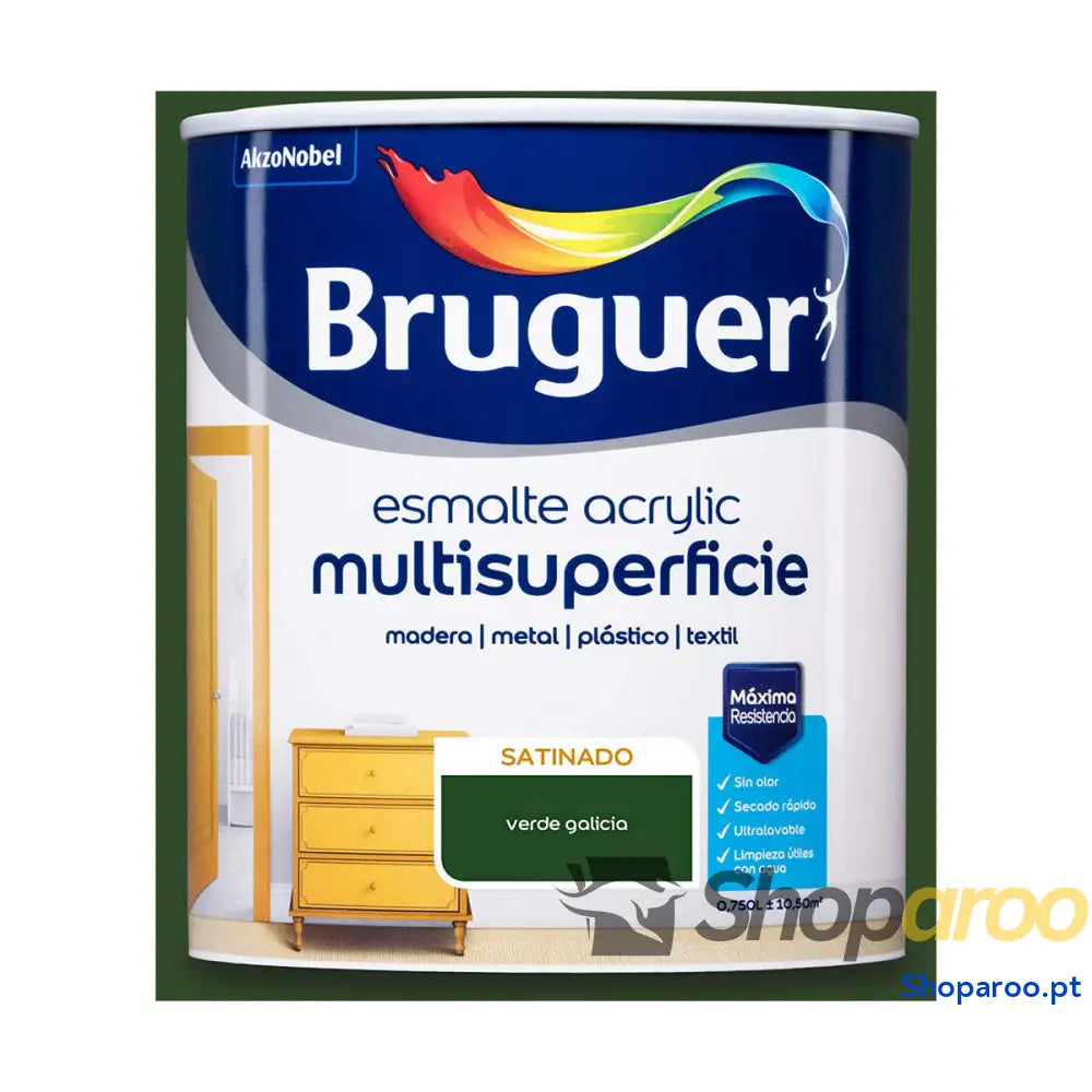 Esmalte acrílico Bruguer 5057506 Galicia Green 750 ml Acetinado