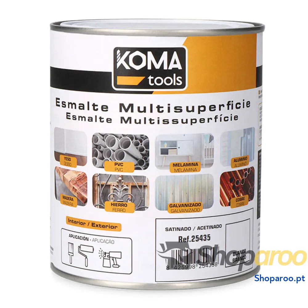 Esmalte acrílico Koma Tools Branco Acetinado 750 ml