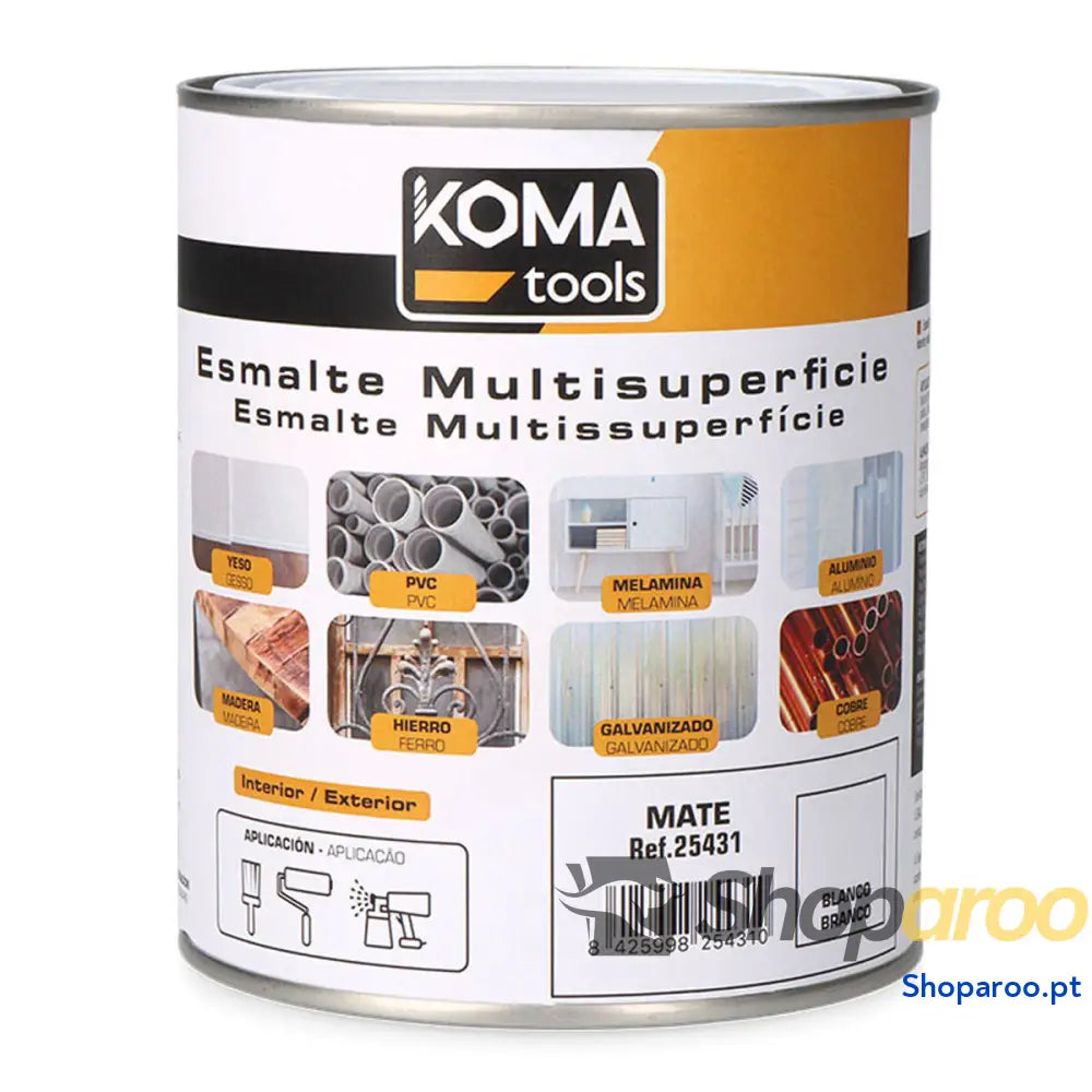Esmalte acrílico Koma Tools Branco Mate 750 ml