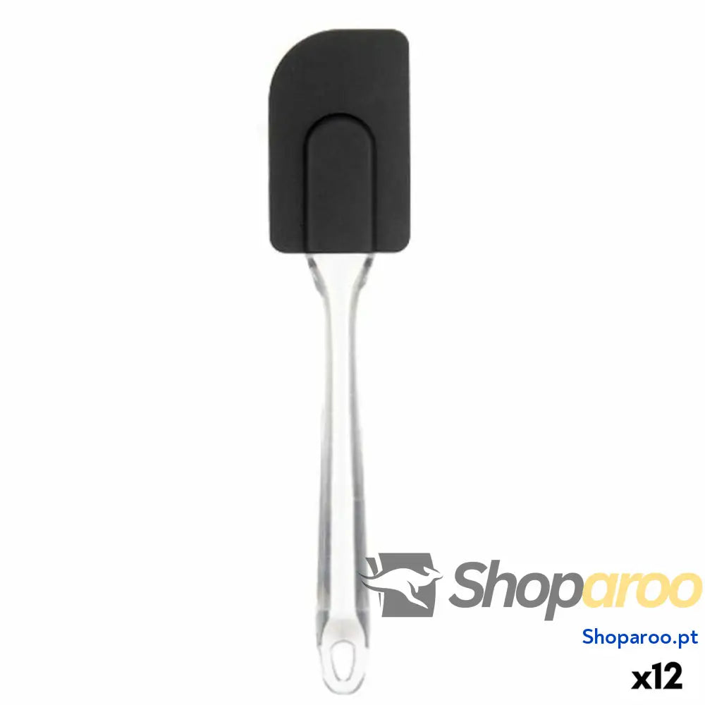 Espátula de Cozinha Kinvara KT11-5521B Preto Transparente Silicone Plástico 5 x 23,5 x 2 cm 5 x 24 x 2 cm (12 Unidades)