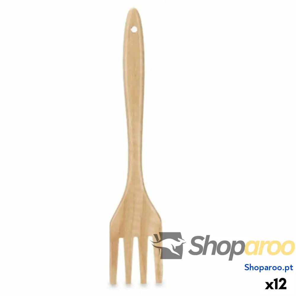 Espátula de Cozinha Kinvara KT143045-1 Madeira 7 x 35 x 2 cm Garfo (12 Unidades)