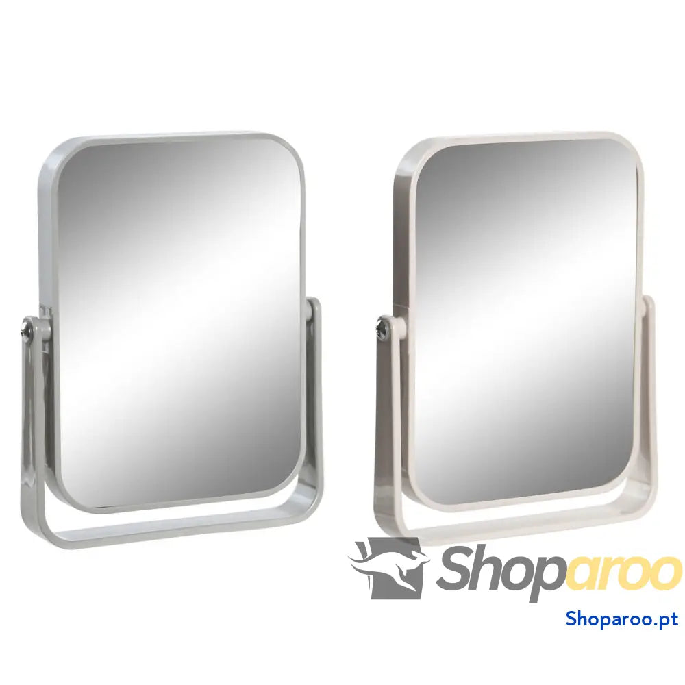 Espelho com Suporte DKD Home Decor Bege Cinzento Creme poliestireno 15 x 2,5 19,2 cm (2 Unidades)