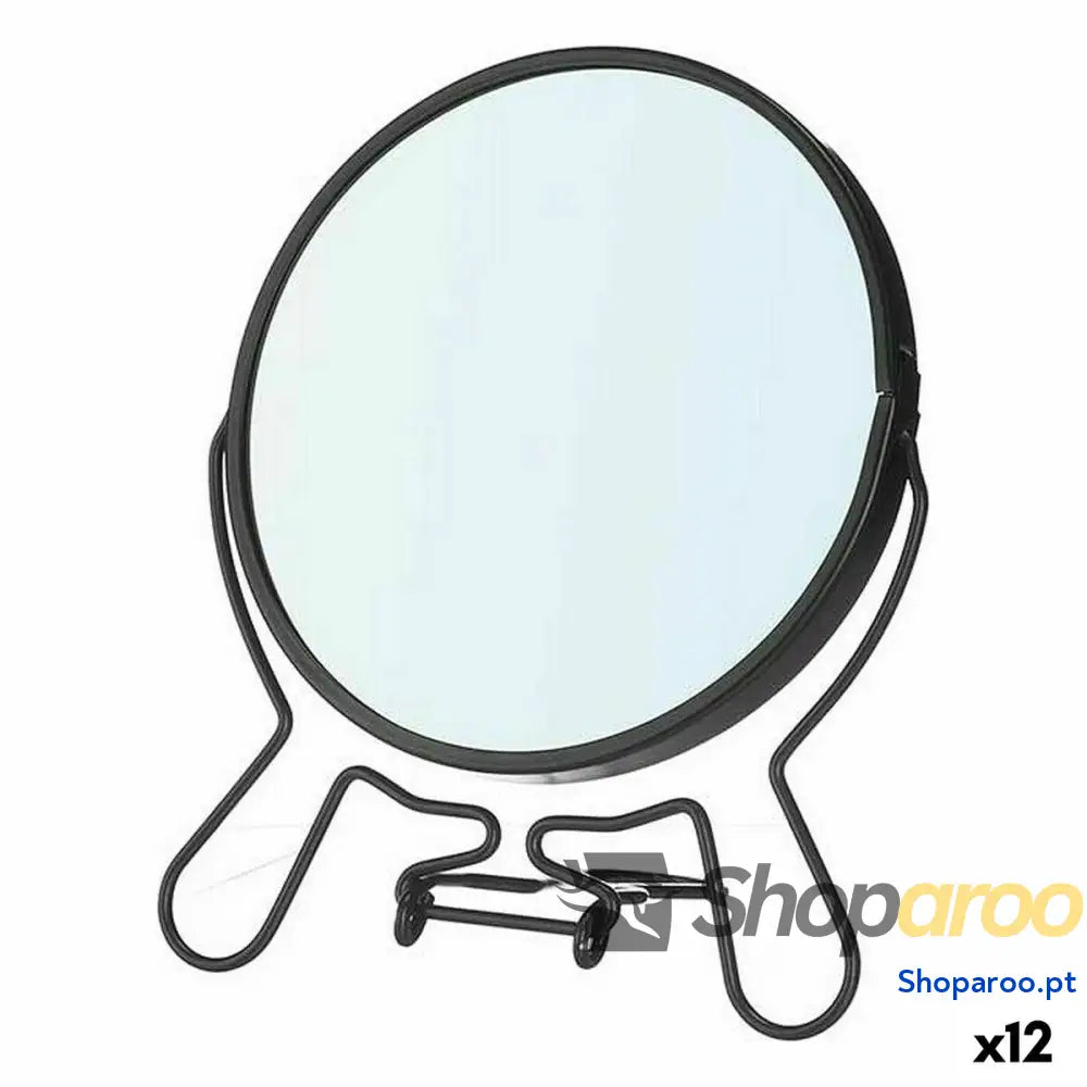 Espelho de Aumento Berilo B6444P M Preto Ferro 13 x 15,3 1,5 cm (12 Unidades)
