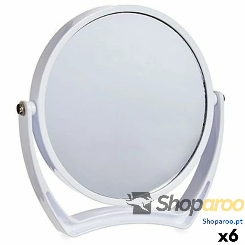 Espelho de Aumento Branco Cristal Plástico 19 x 18,7 2 cm (6 Unidades)