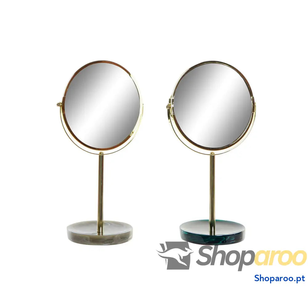 Espelho de Aumento DKD Home Decor 18 x 13 32 cm Metal Resina (2 Unidades)