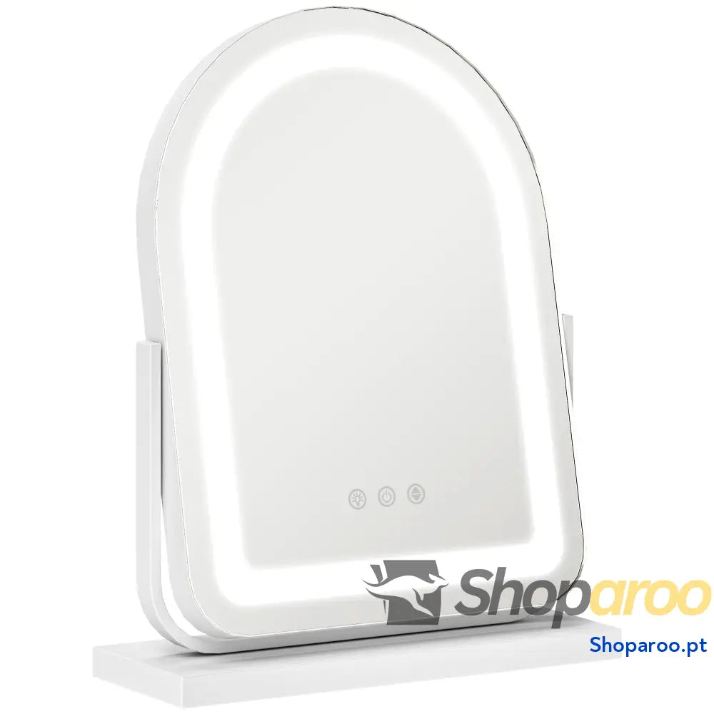 Espelho de Maquilhagem com Luz LED Rotativo Iluminação Ajustável
