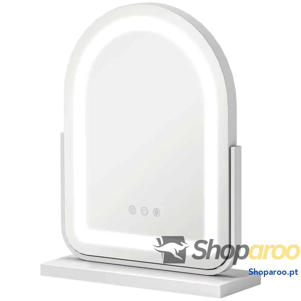 Espelho de Maquilhagem com Luz LED Rotativo Iluminação Ajustável
