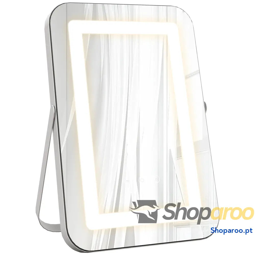 Espelho de maquilhagem com luzes LED e iluminação ajustável branco