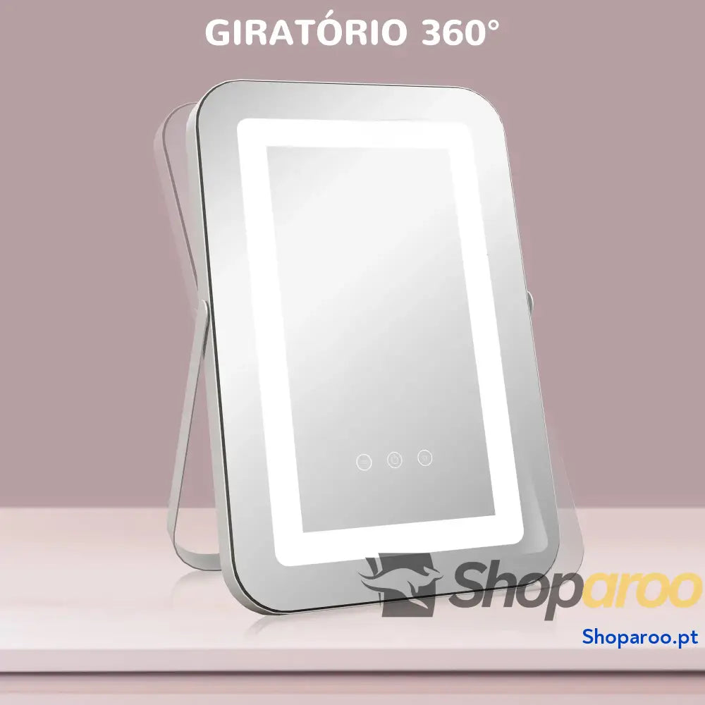Espelho de maquilhagem com luzes LED e iluminação ajustável branco