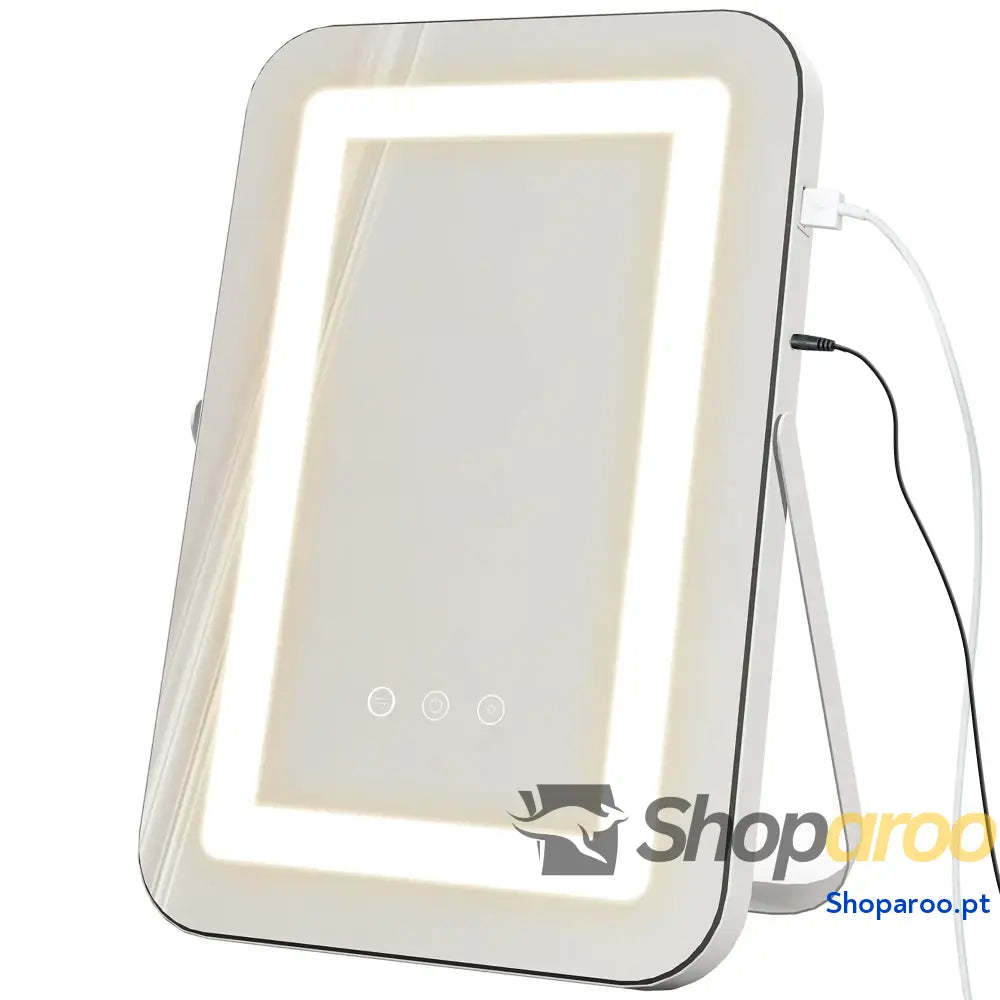 Espelho de maquilhagem com luzes LED e iluminação ajustável branco