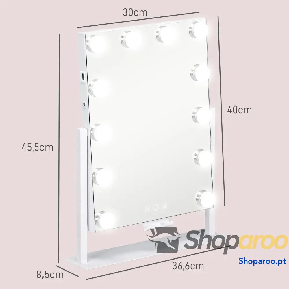 Espelho de Maquilhagem Hollywood com Luzes LED Branco