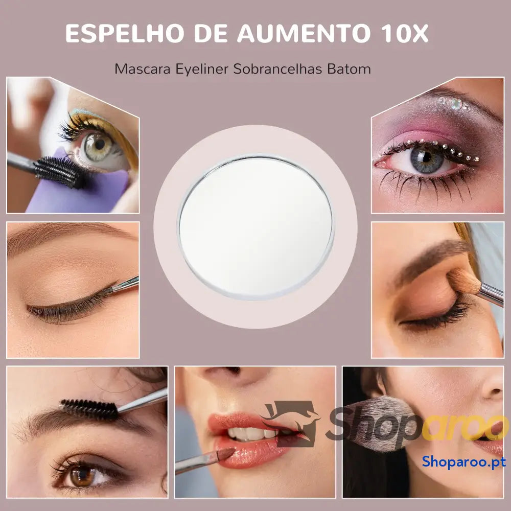 Espelho de Maquilhagem Hollywood com Luzes LED Branco