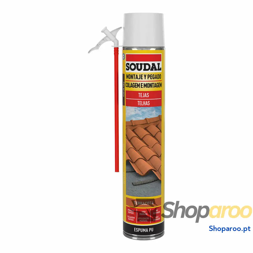 Espuma Soudal Poliuretano Telhado Vermelho 750 ml