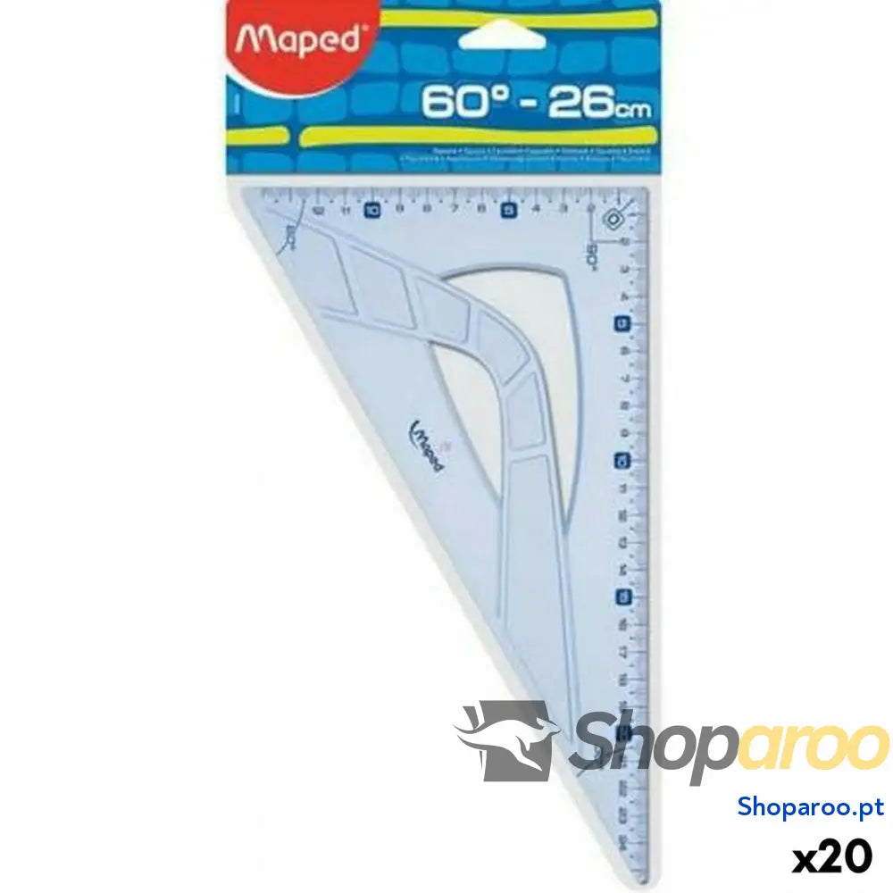 Esquadro Maped GEOMETRIC 60º Transparente 26 cm (20 Unidades)