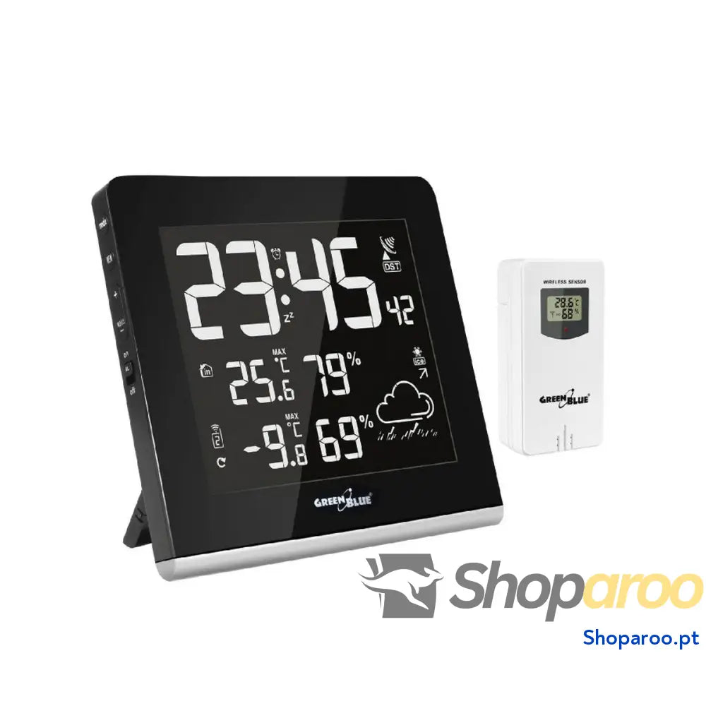 Estação Meteorológica Multifunções Greenblue GB151 Branco Preto