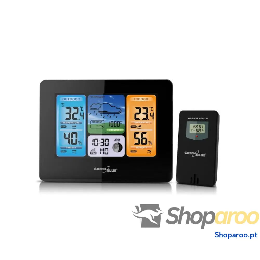 Estação Meteorológica Multifunções Greenblue GB522 Preto