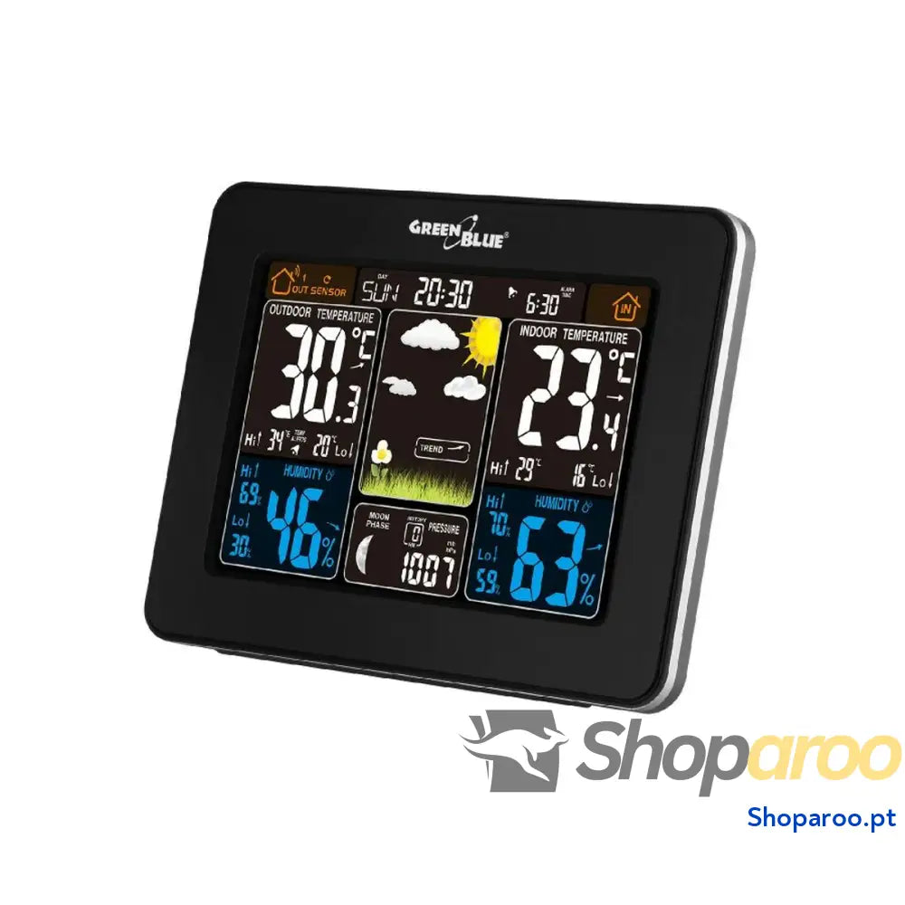 Estação Meteorológica Multifunções Greenblue GB523 Preto