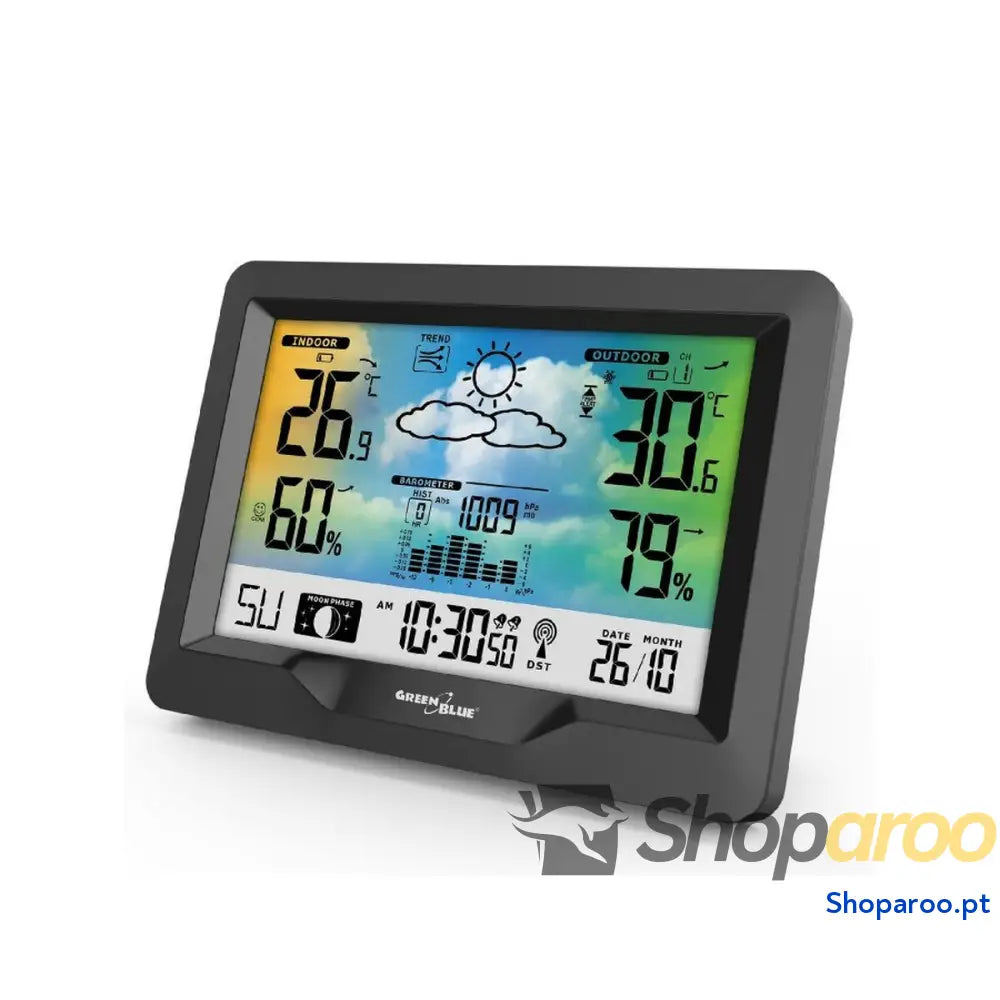Estação Meteorológica Multifunções Greenblue GB540 Preto