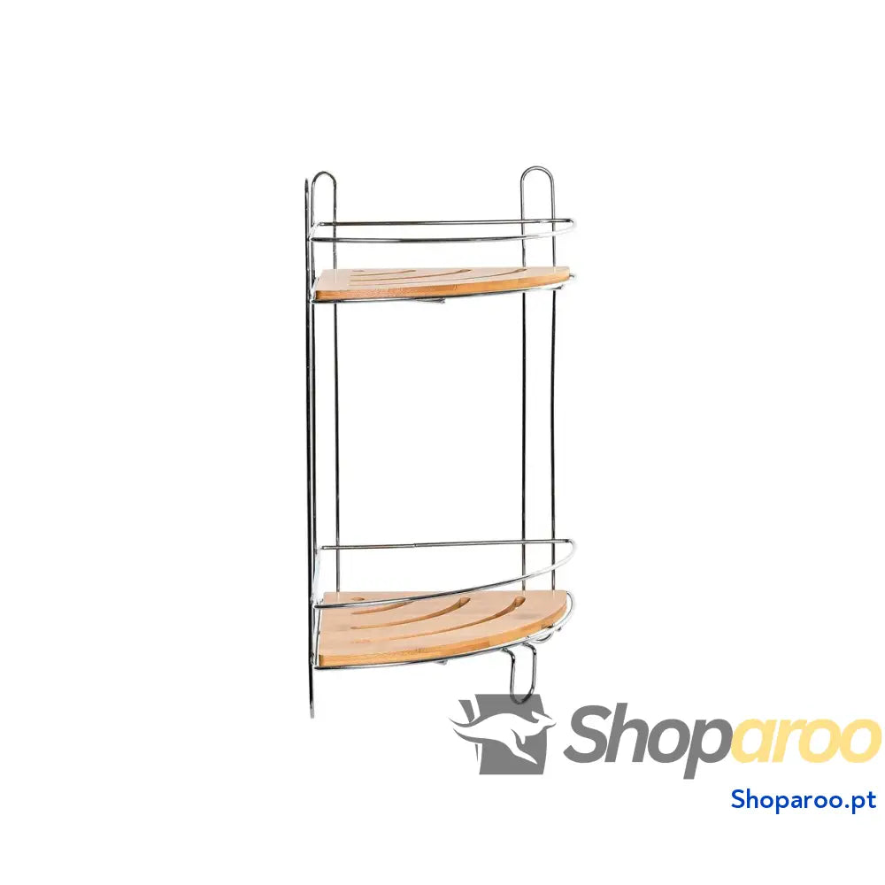 Estante de Esquina DKD Home Decor Natural Bambu Metal cromado inoxidável 2 Prateleiras 19,5 x 36,5 cm