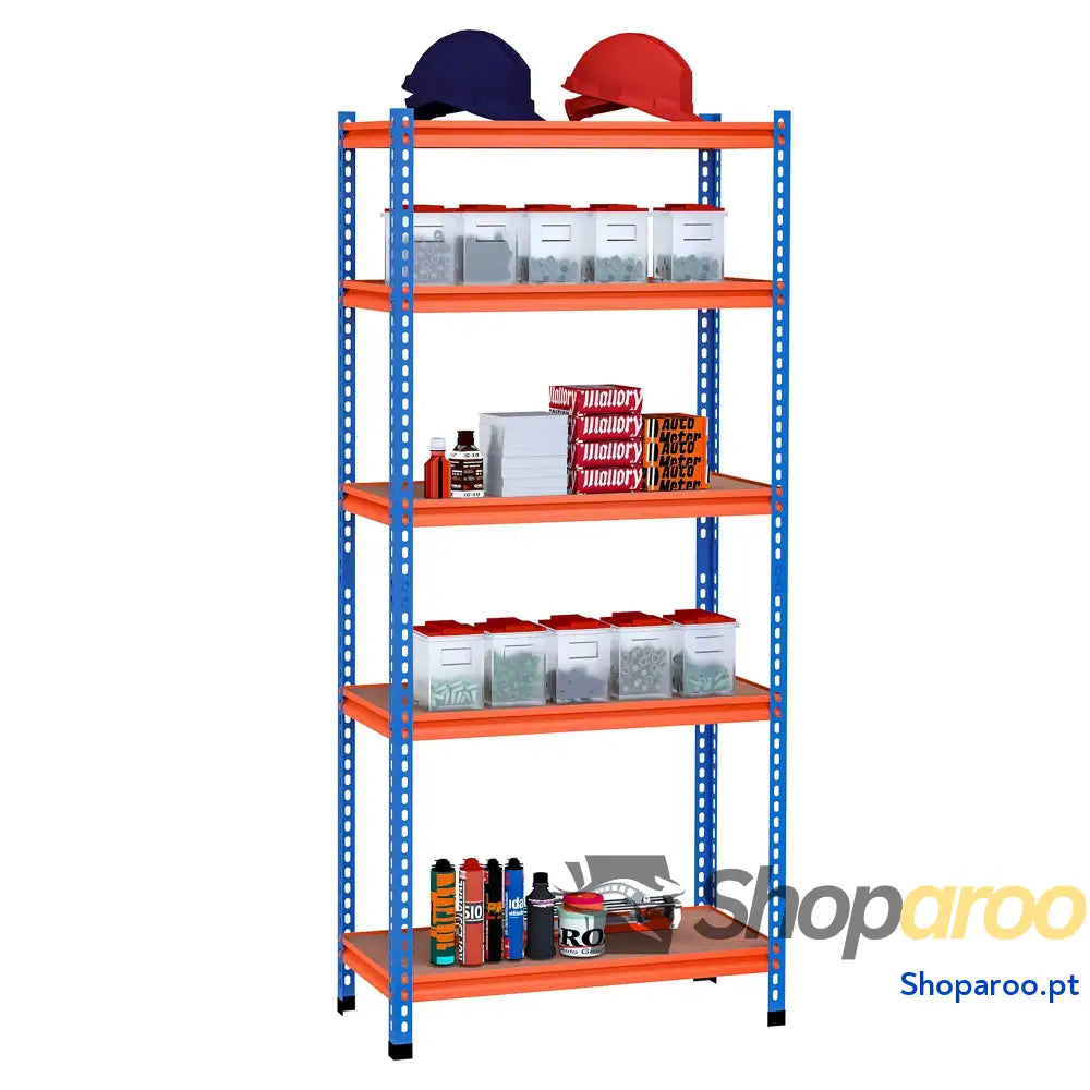 Estante metálica de armazenamento 80x40x182cm para garagem e oficina