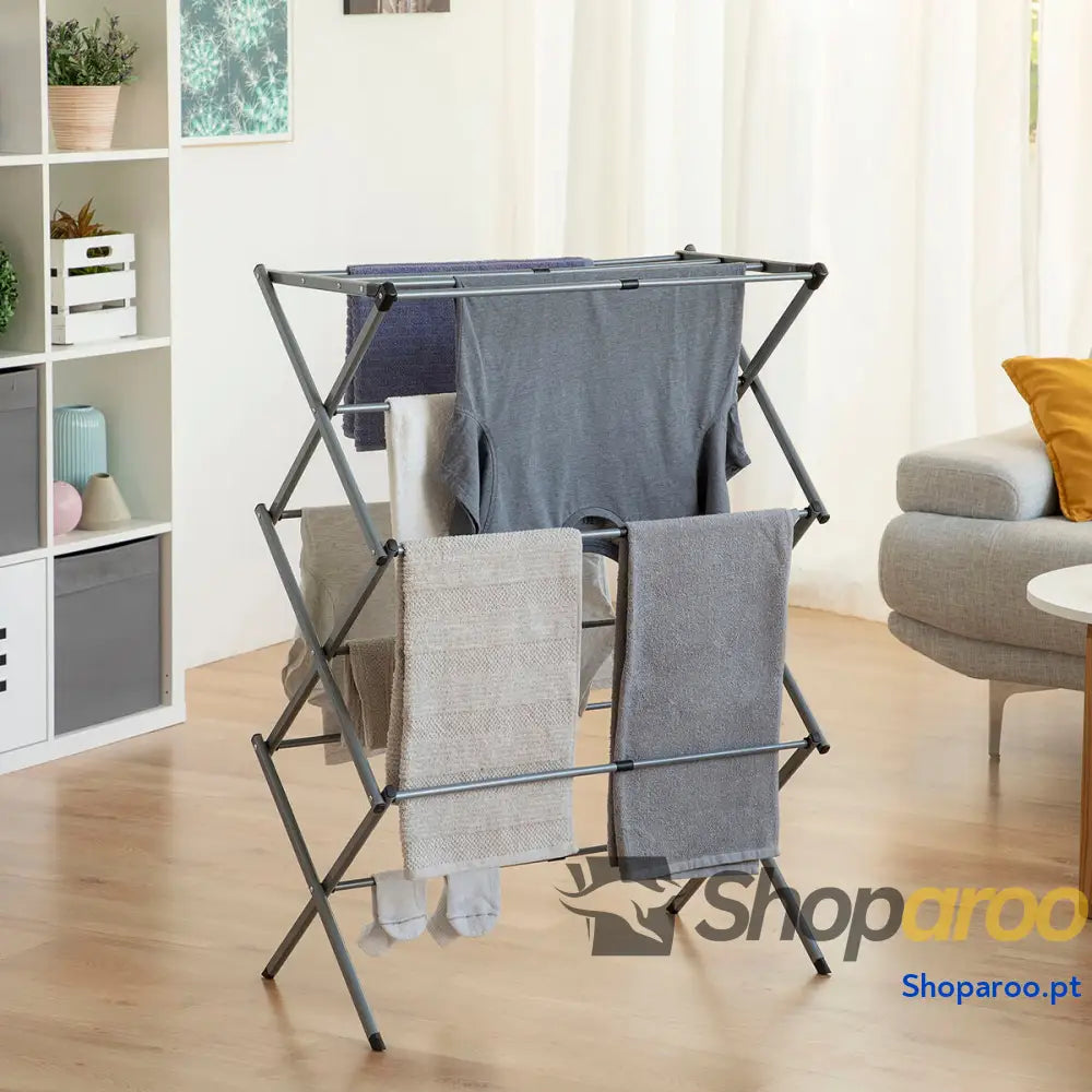 Estendal Metálico Rebatível e Extensível com 3 Alturas Cloxy InnovaGoods 11 Barras