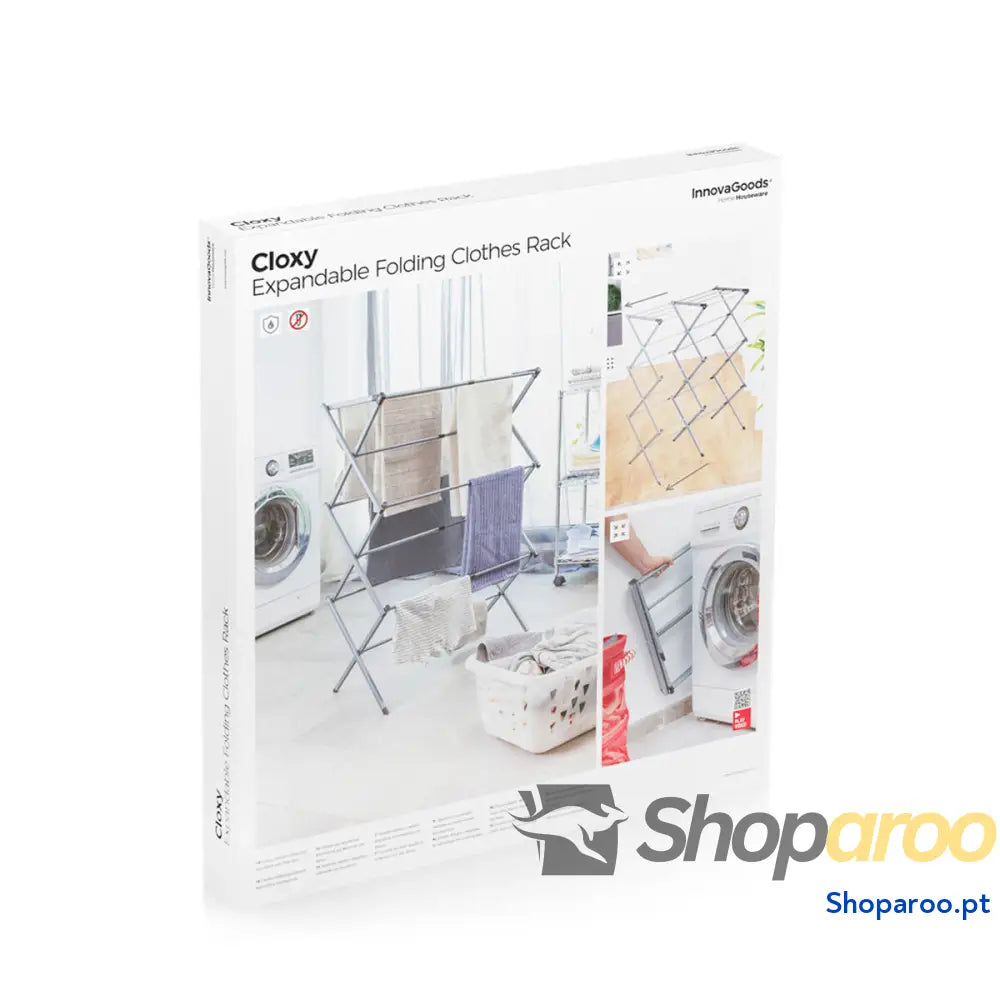 Estendal Metálico Rebatível e Extensível com 3 Alturas Cloxy InnovaGoods 11 Barras