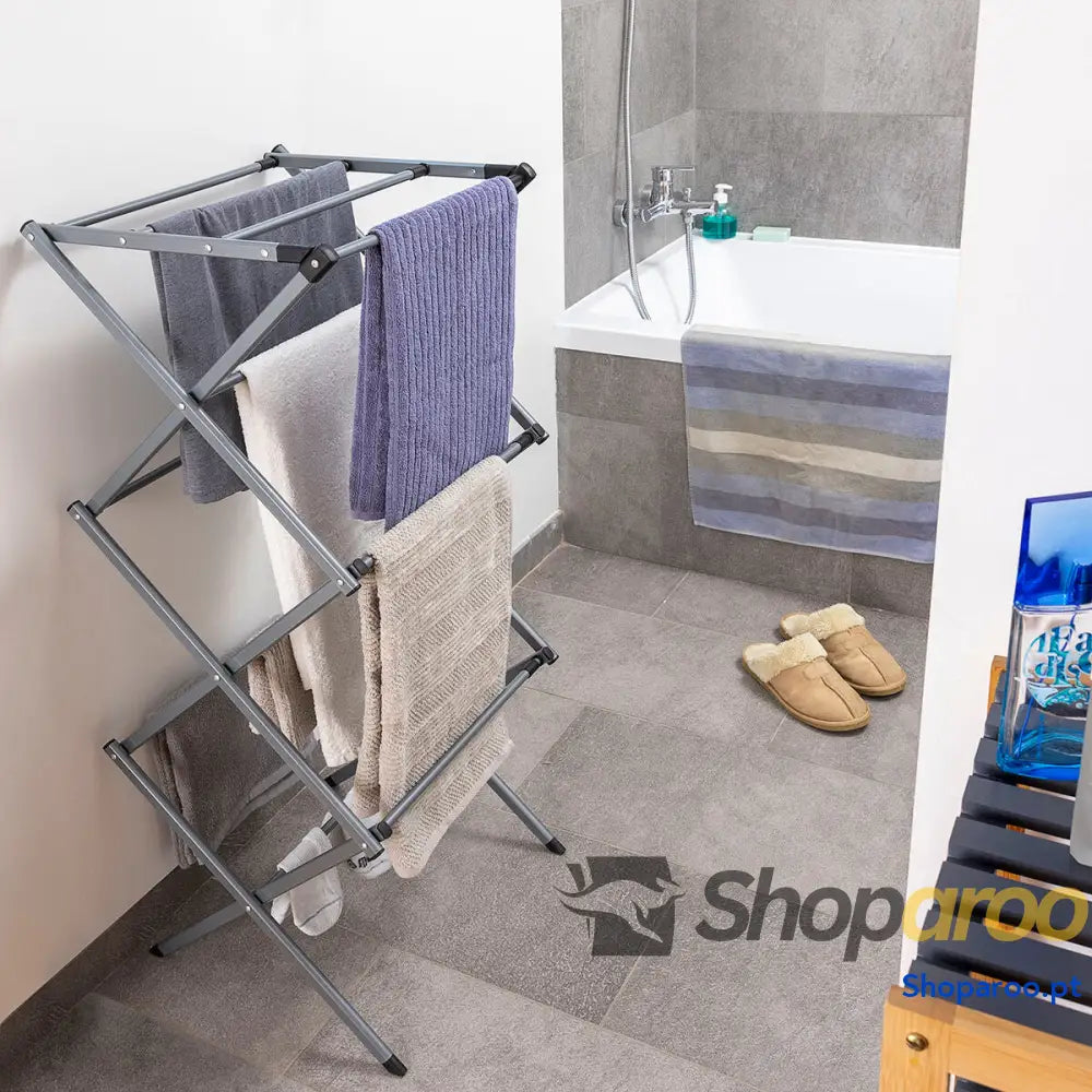 Estendal Metálico Rebatível e Extensível com 3 Alturas Cloxy InnovaGoods 11 Barras