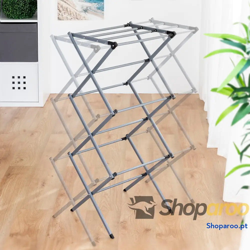 Estendal Metálico Rebatível e Extensível com 3 Alturas Cloxy InnovaGoods 11 Barras