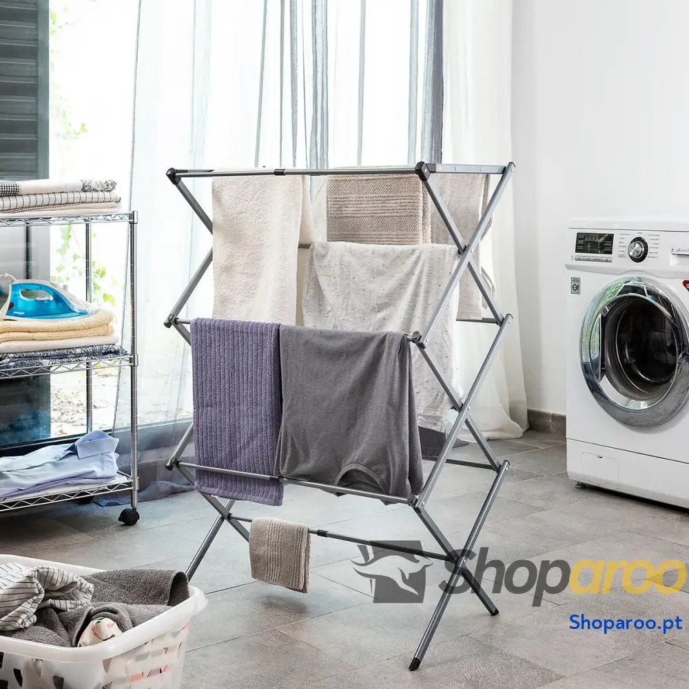 Estendal Metálico Rebatível e Extensível com 3 Alturas Cloxy InnovaGoods 11 Barras