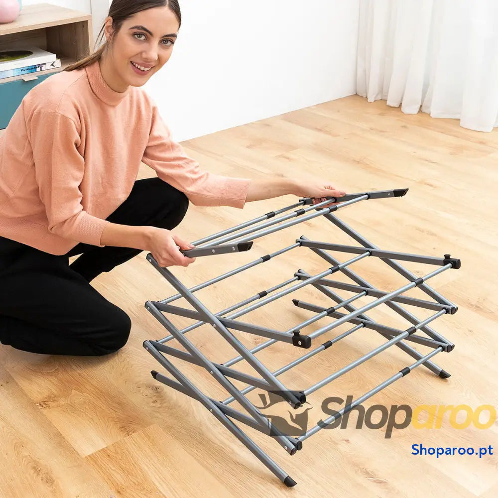Estendal Metálico Rebatível e Extensível com 3 Alturas Cloxy InnovaGoods 11 Barras