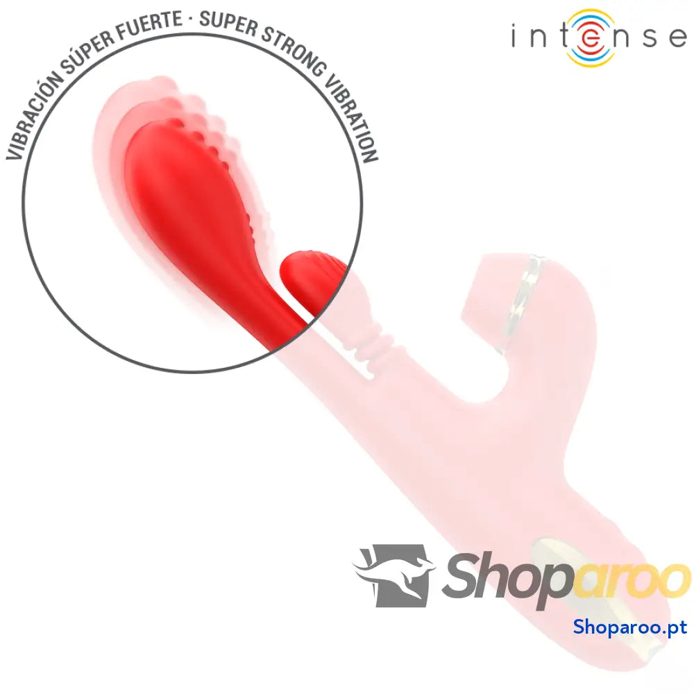ESTIMULADOR DE CLITÓRIS MULTIFUNCIONAL KATY 4 CABEÇAS INTERCAMBIÁVEIS VERMELHO